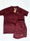 ASICS T-Shirt & Shorts Set – Burgundy